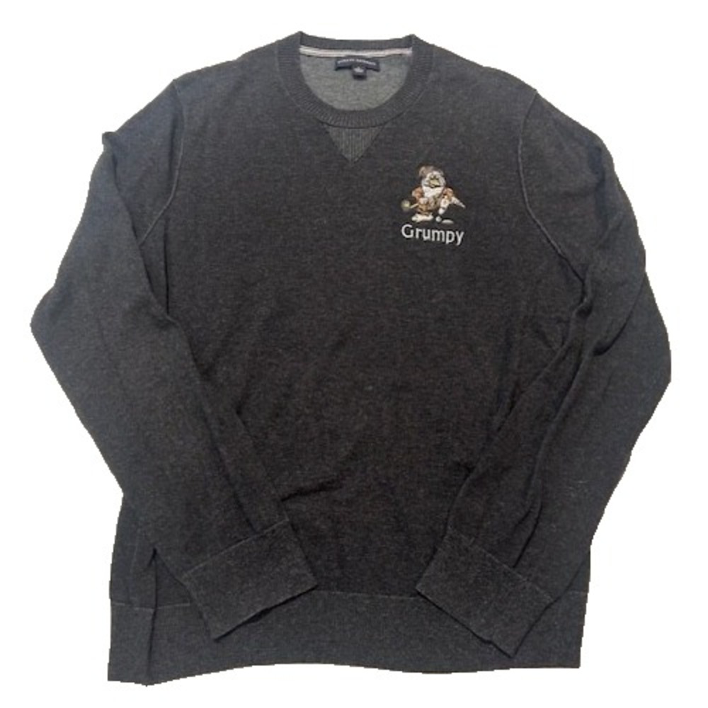 Banana Republic Mens Grumpy Dark Gray Pullover Crew Neck Sweater Long Sleeve - L
